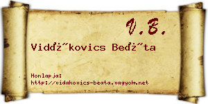 Vidákovics Beáta névjegykártya
