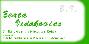 beata vidakovics business card